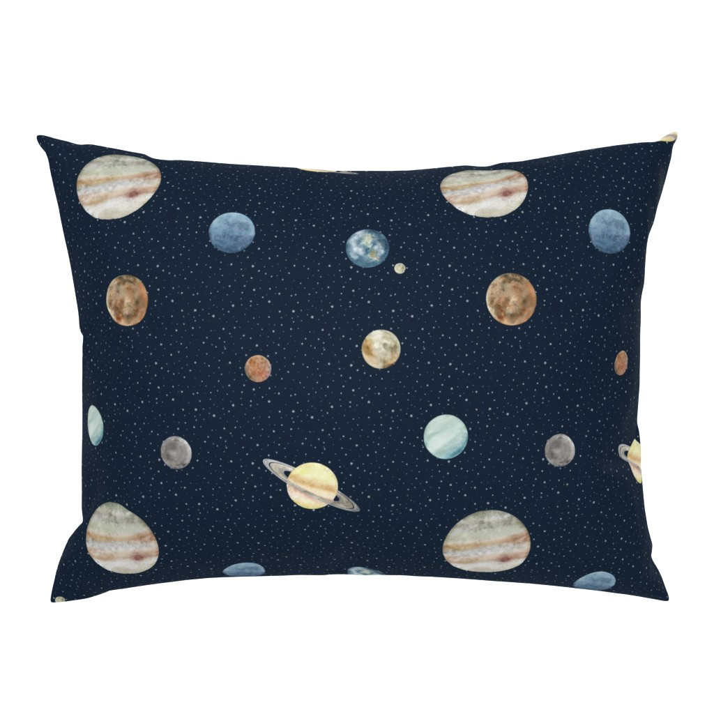 Pillow Sham in Planets in the space | Spoonflower