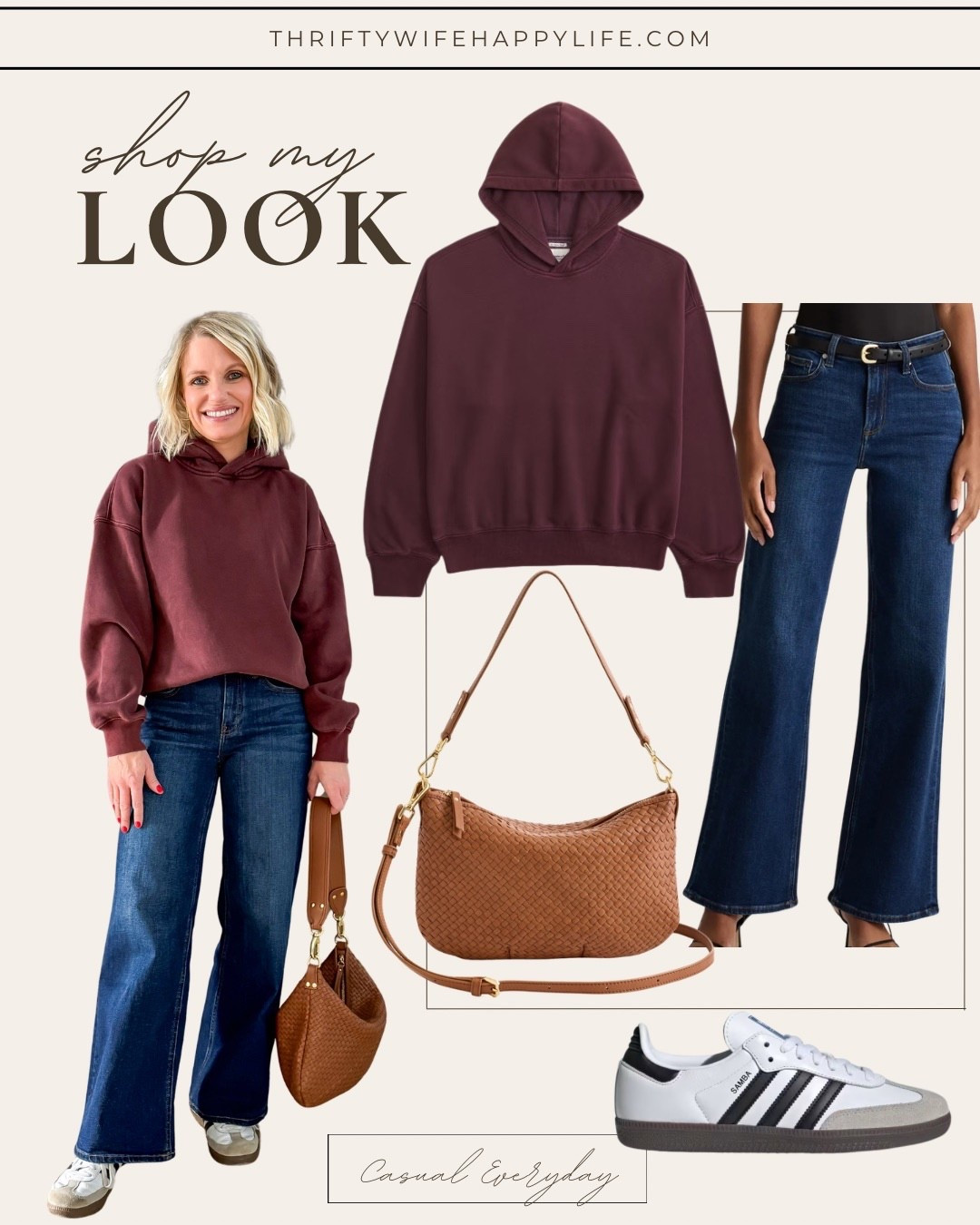 Casual winter outfit idea! Cozy hoodie sweatshirt with wide leg jeans! 

#LTKPetite #LTKootd #LTKSeasonal