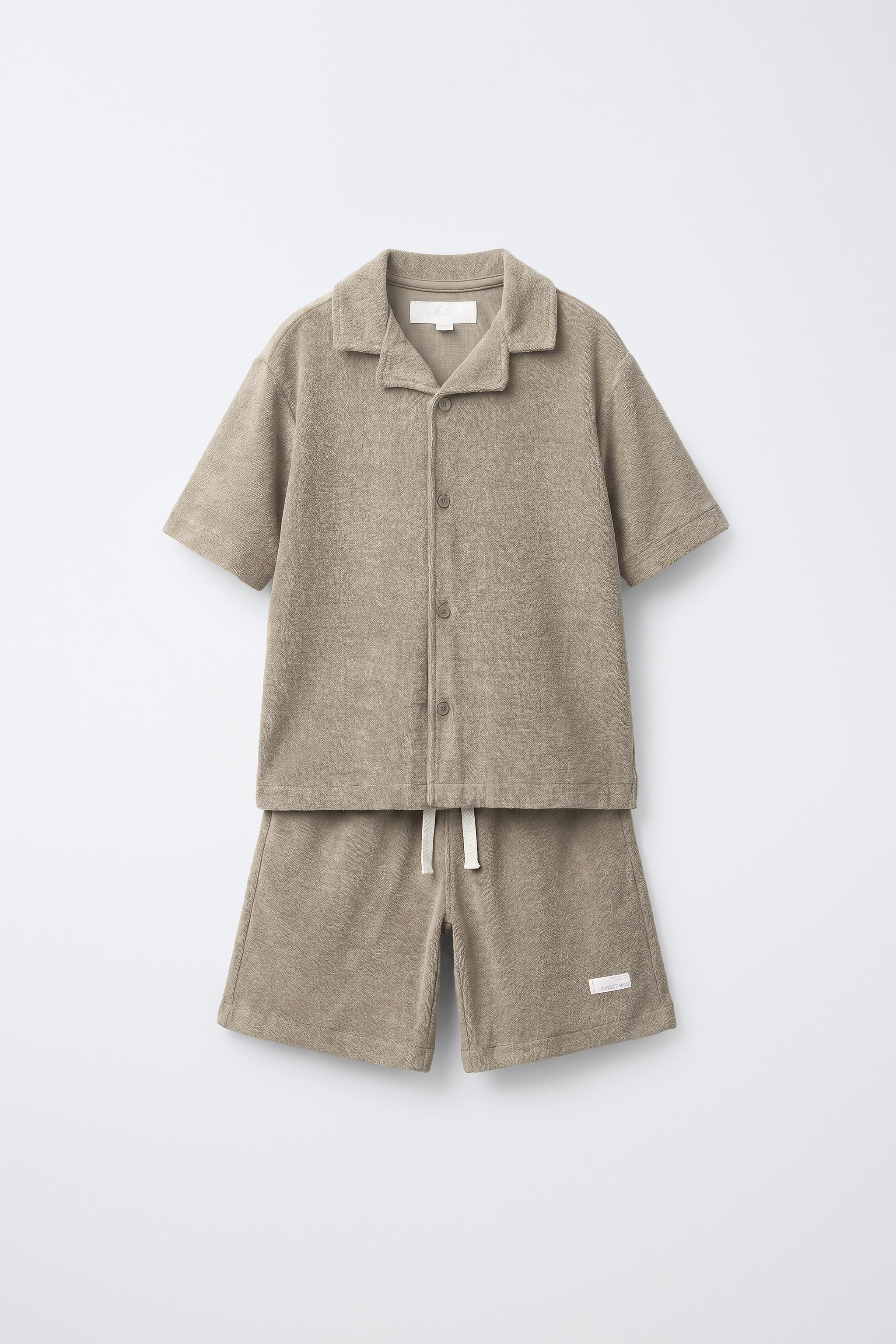 SHIRT AND BERMUDA TOWEL EFFECT SET | Zara US
