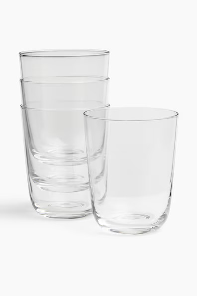 H & M - 4-pack drinking glasses - White | H&M (UK, MY, IN, SG, PH, TW, HK)