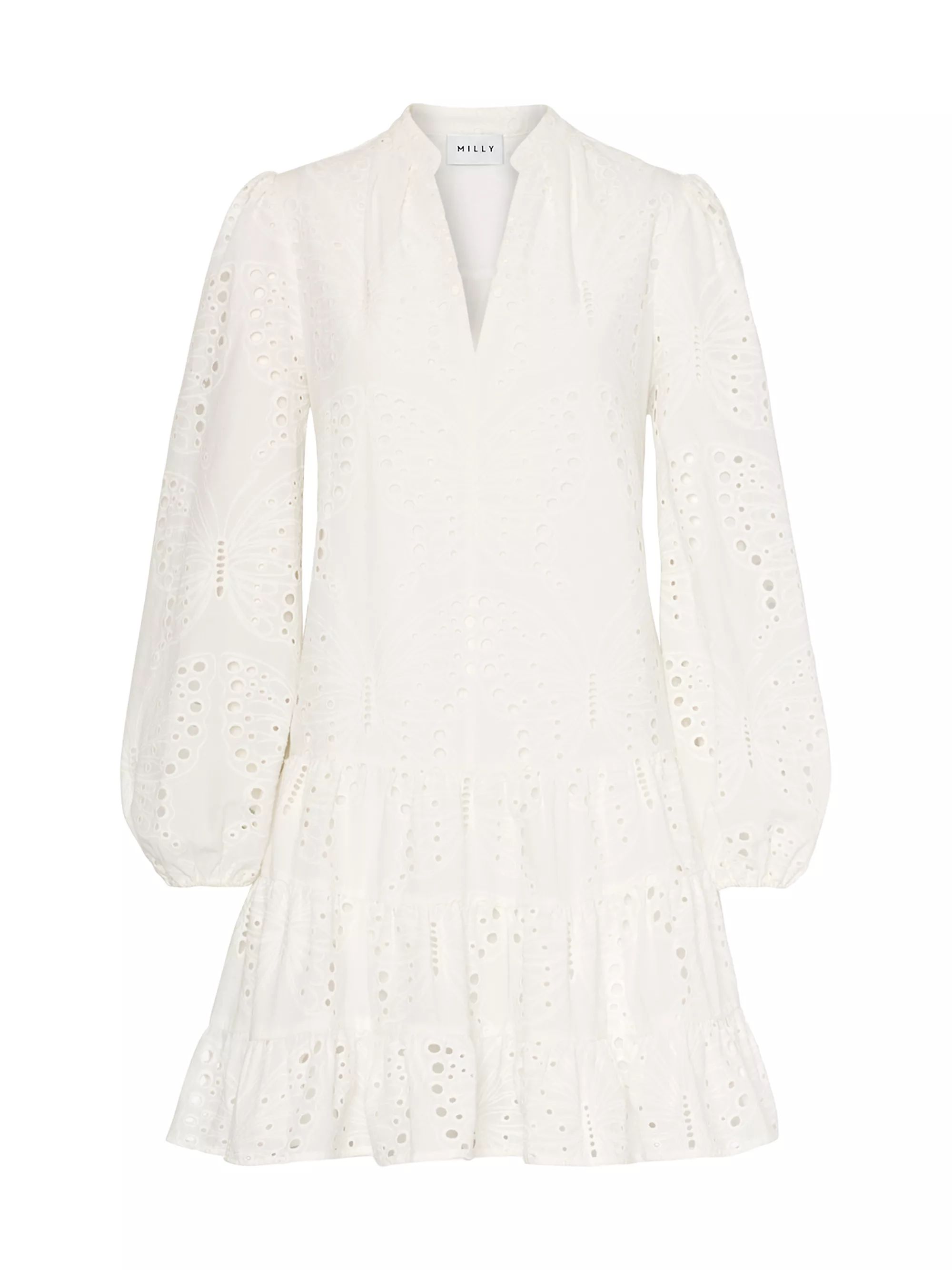 Margaret Cotton Butterfly Eyelet Minidress | Saks Fifth Avenue