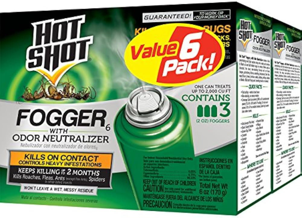 Hot Shot Fogger With Odor Neutralizer 6 Count-2 Ounce Cans (2 Pack), Controls Heavy Insect Infest... | Amazon (US)