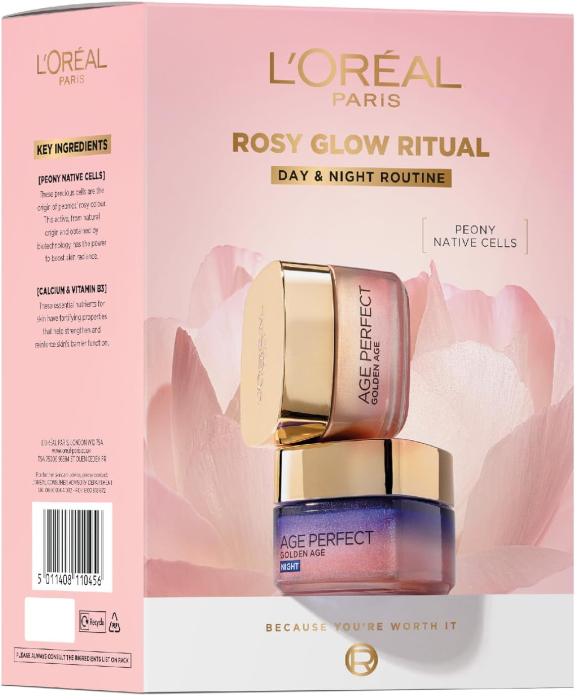 L'Oreal Paris Rosy Glow Ritual Giftset; Day and Night Moisturiser to Deeply Moisturise, Formulate... | Amazon (UK)