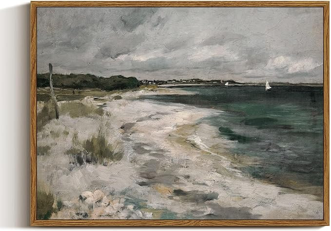 InSimSea Framed Canvas Wall Art Vintage Decor, Coastal Wall Art Living Room, Storm Clouds Picture... | Amazon (US)
