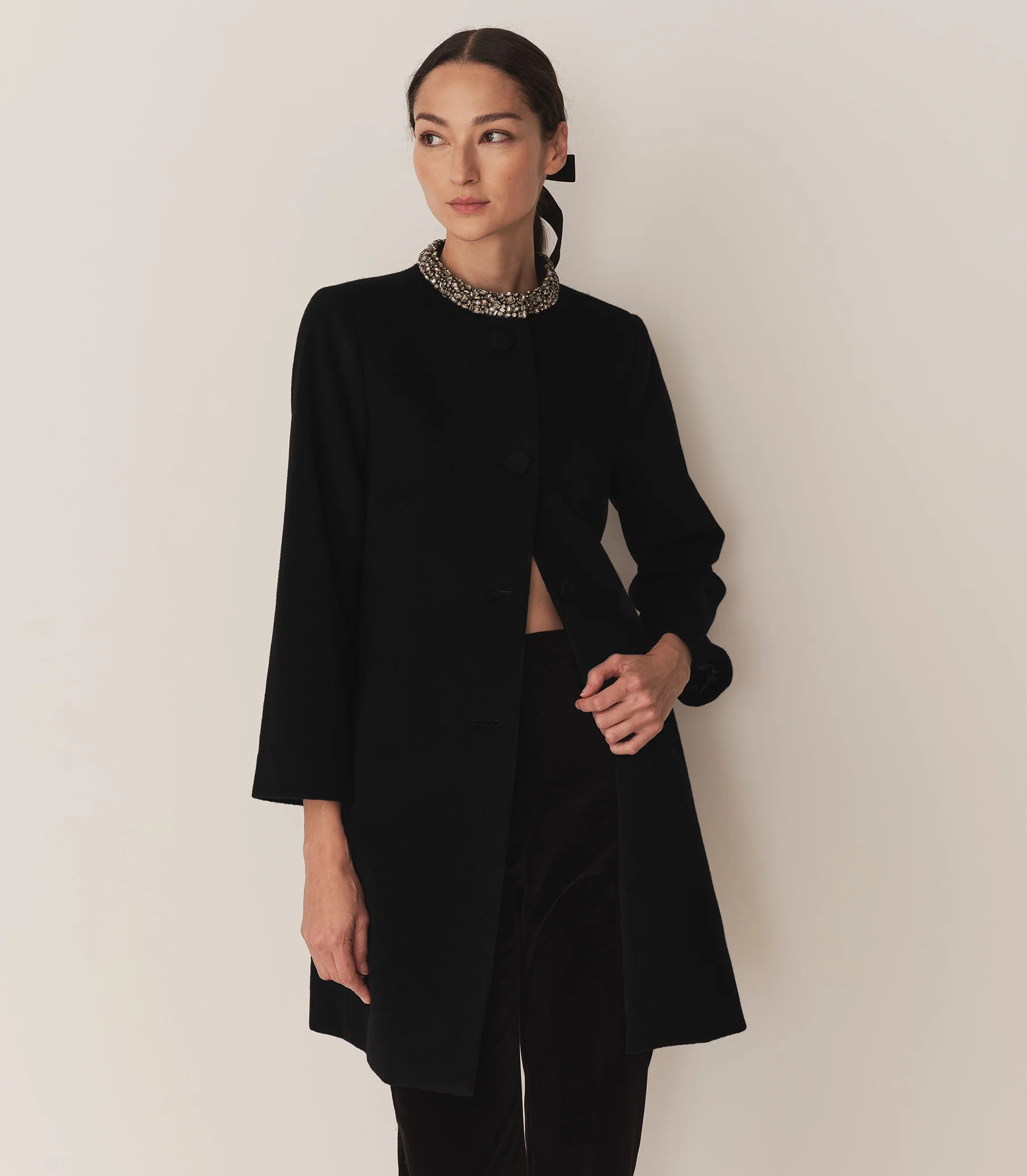 Annemarie Cashmere Blend Coat - Black | DÔEN | DOEN