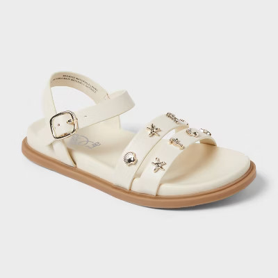 Kids' Ellis Nautical Sandals - art class™ Ivory 2: Faux Leather, Buckle Closure, Cushioned Insole | Target