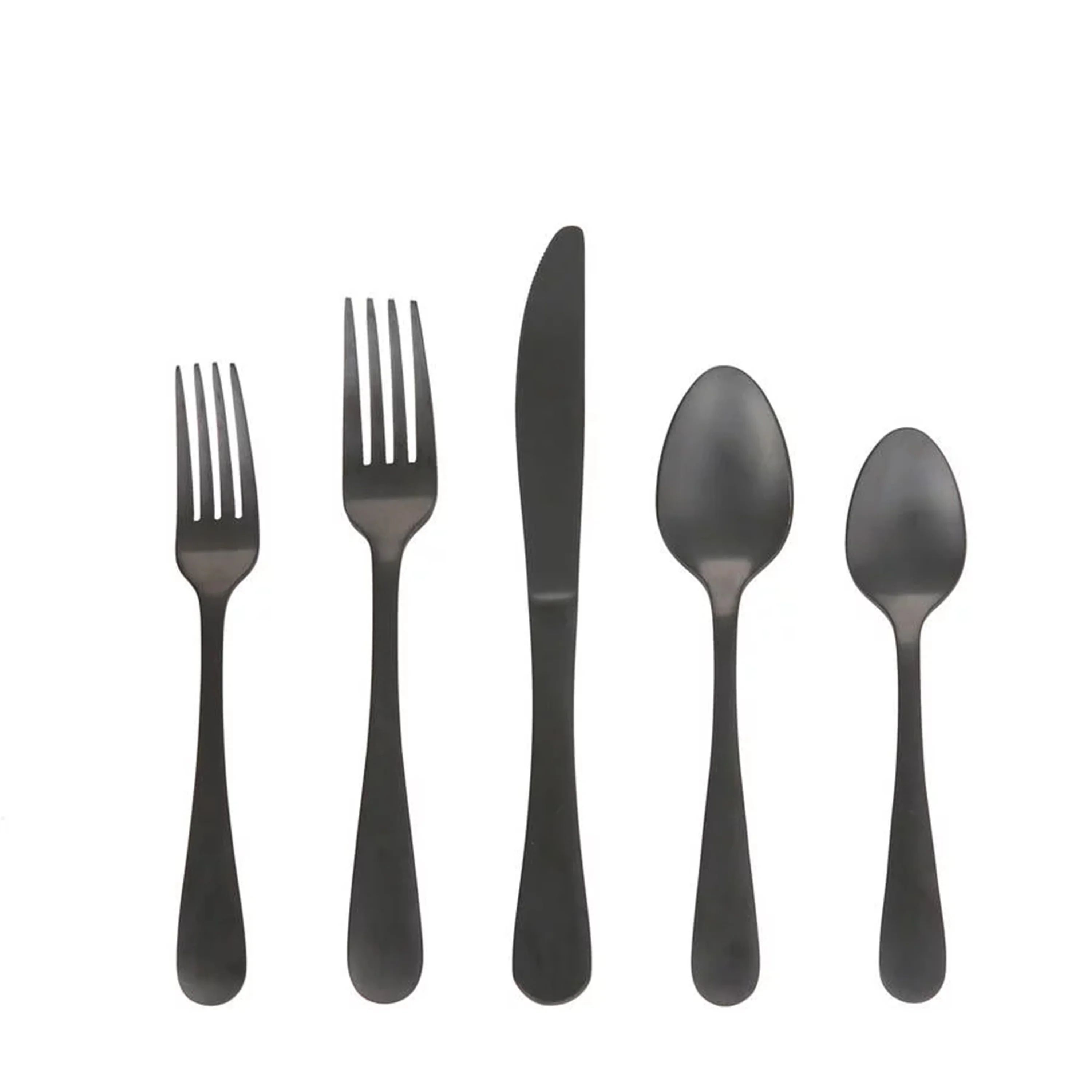 Better Homes & Gardens 20 Piece Corin Flatware Set with Black Matte Finish - Walmart.com | Walmart (US)