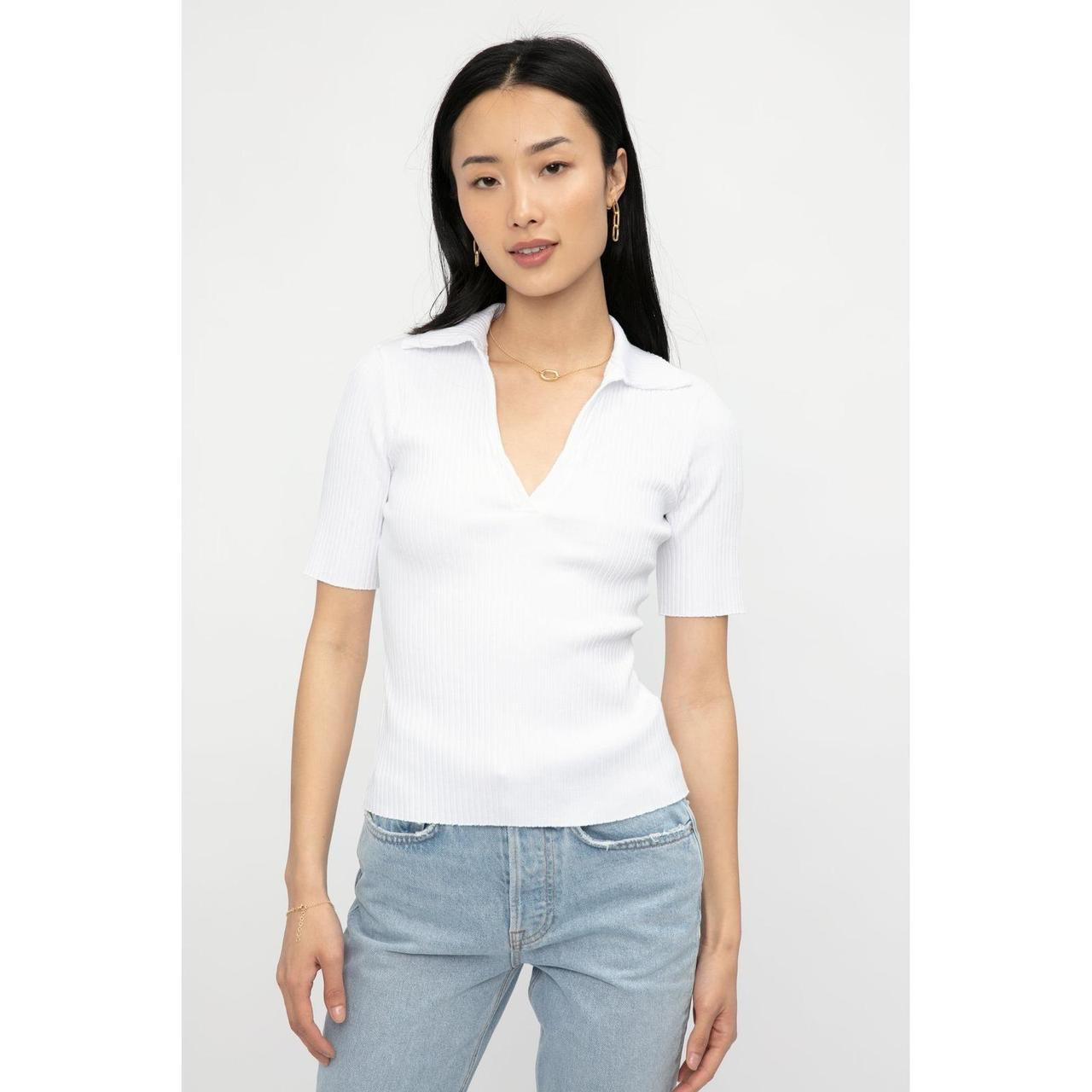 Cotton Citizen Women's Polo shirt - White - M | Depop US