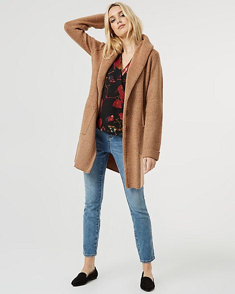 Faux Sherpa Sweater Coat
		STYLE: 376413 | Le Chateau Stores Inc.
