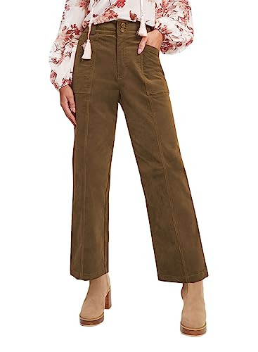 Acelitt Womens Casual Winter Straight Leg Elastic Waist Corduroy Pants with Pockets, S-XXL | Amazon (US)