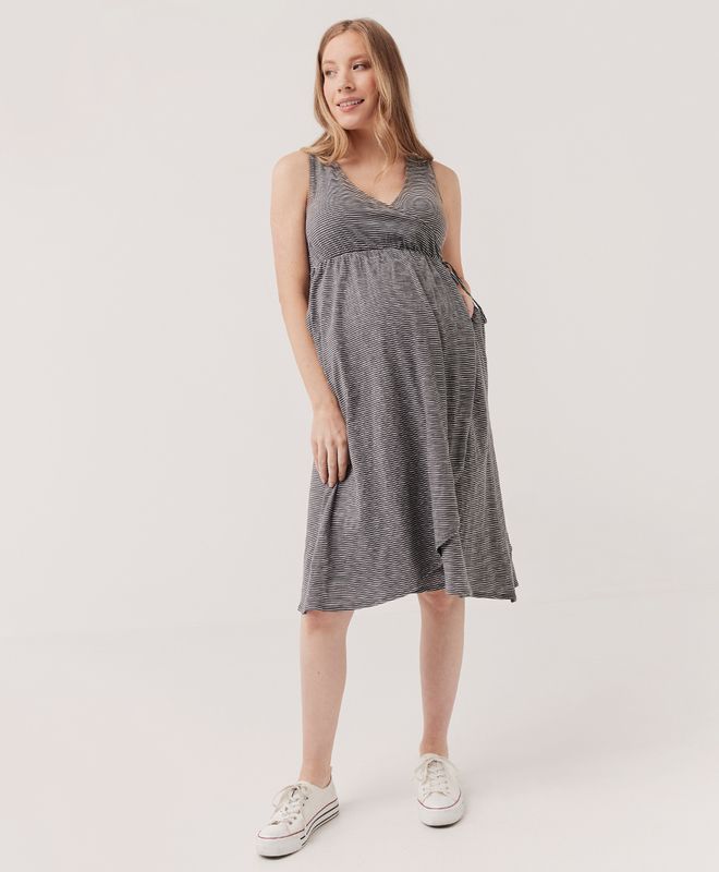 maternity cross front dress | Pact Apparel