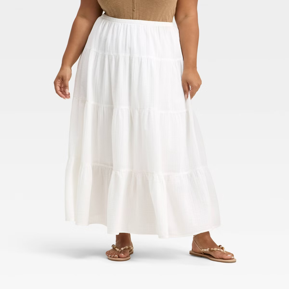 Women's Crinkle Gauze Pull-On Maxi Skirt - Universal Thread™ White | Target