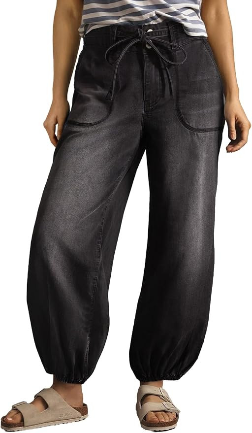 Sidefeel Women's Wide Leg Jeans High Waisted Drawstring Baggy Stretchy Trendy Harem Loose Ankle D... | Amazon (US)