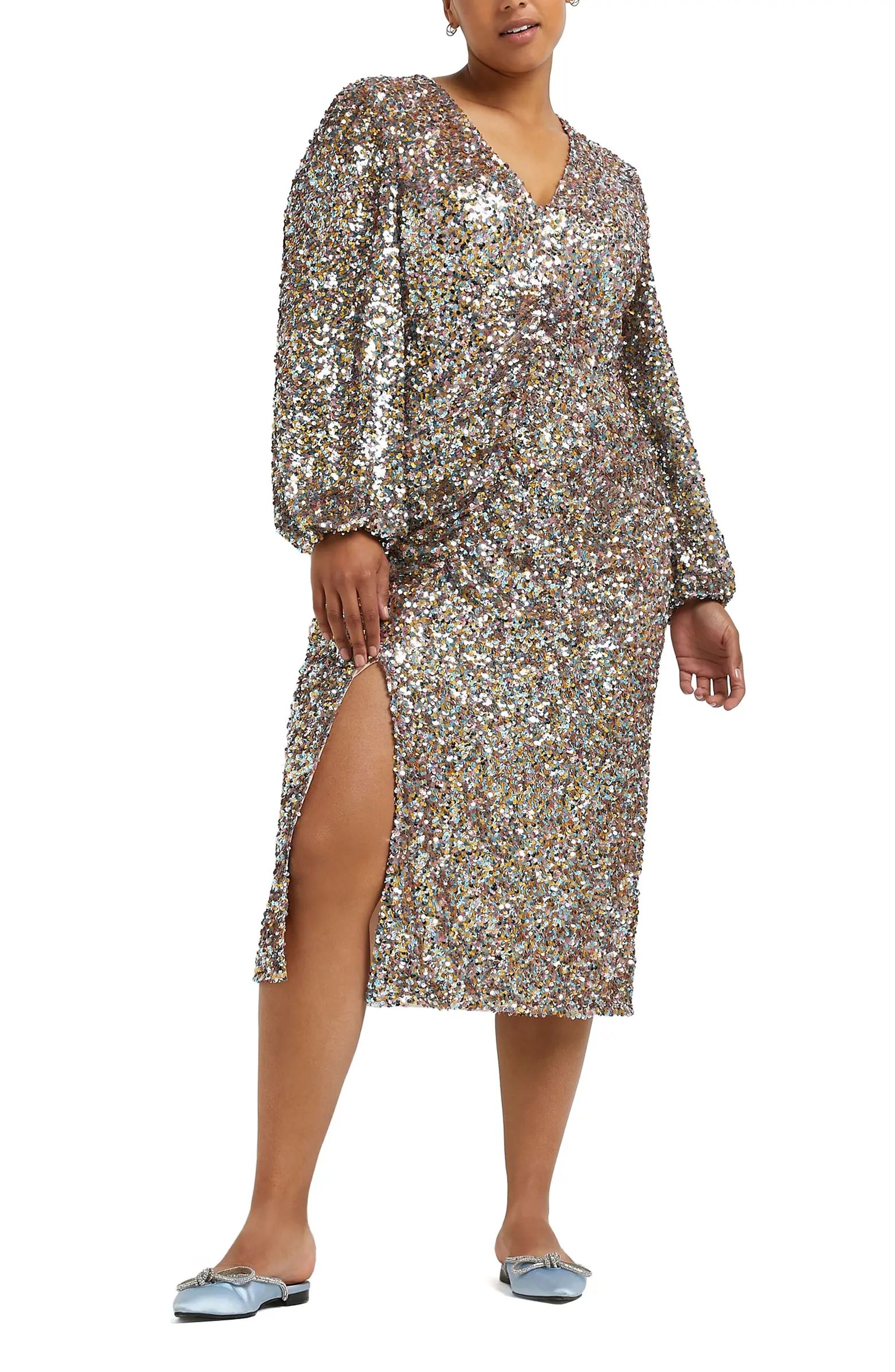 Sequin Long Sleeve Dress | Nordstrom
