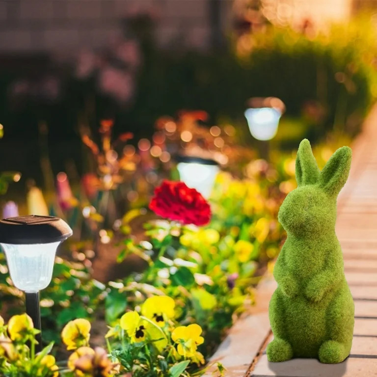 Easter Decorations Savings Flocked Rabbit Easter Decor Resin Garden Bunny Statue Easter Garden Or... | Walmart (US)