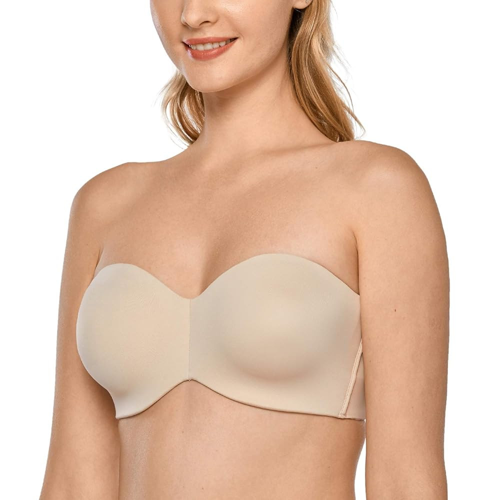 DELIMIRA Women's Strapless Bra Unlined Underwire Minimizer Plus Size Support | Amazon (US)