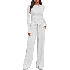 Trendy Queen Women's 2 Piece Matching Lounge Sets Fall Fashion Two Pieces Sweat Outfits Long Slee... | Amazon (US)
