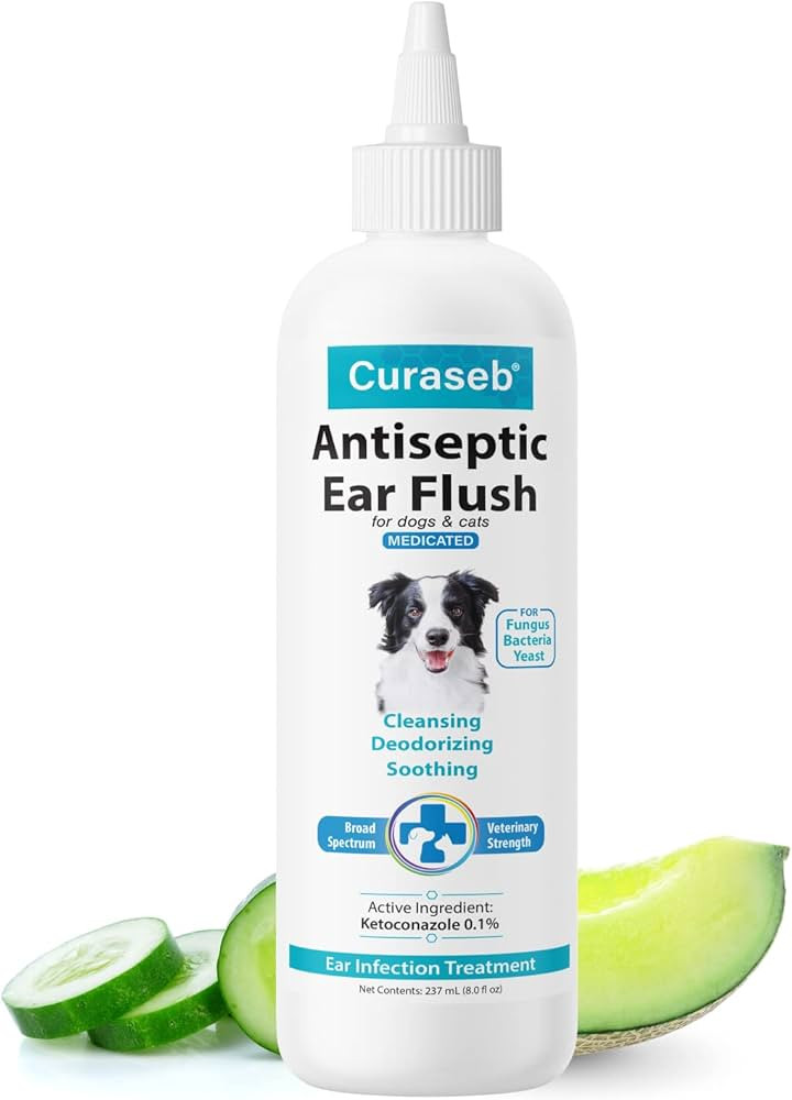 Curaseb Dog Ear Infection Treatment Solution – Soothes Itchy & Inflamed Ears – Cleans Debris ... | Amazon (US)