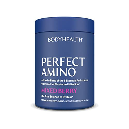 BodyHealth PerfectAmino Powder - BCAA and EAA Powder for Pre and Post Workout - Amino Acid Energy Drink for Men and Women to Support Lean Muscle and Recovery - Mixed Berry - 60 Servings | Amazon (US)