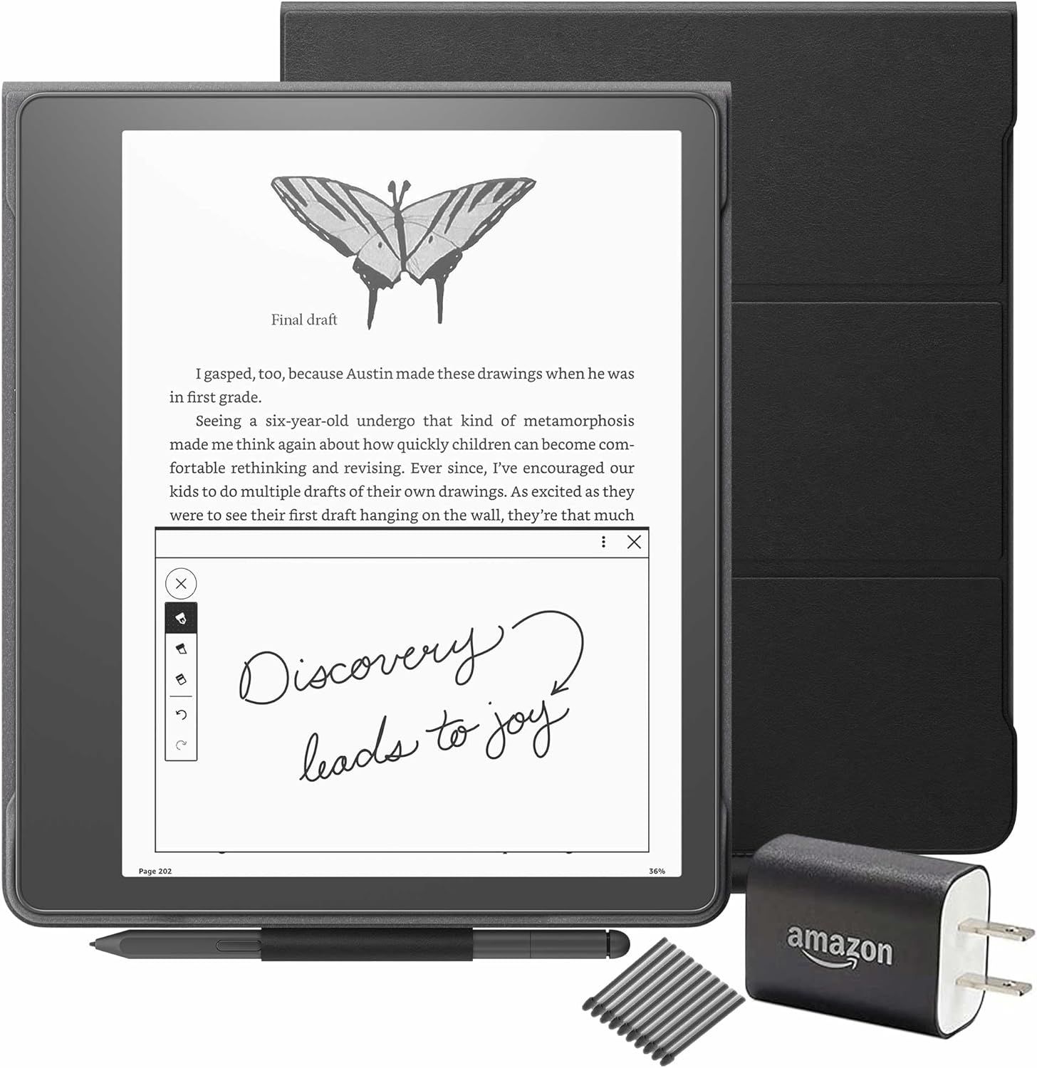Kindle Scribe Everything Bundle including Kindle Scribe (32 GB), Premium Pen, Leather Folio Cover... | Amazon (US)