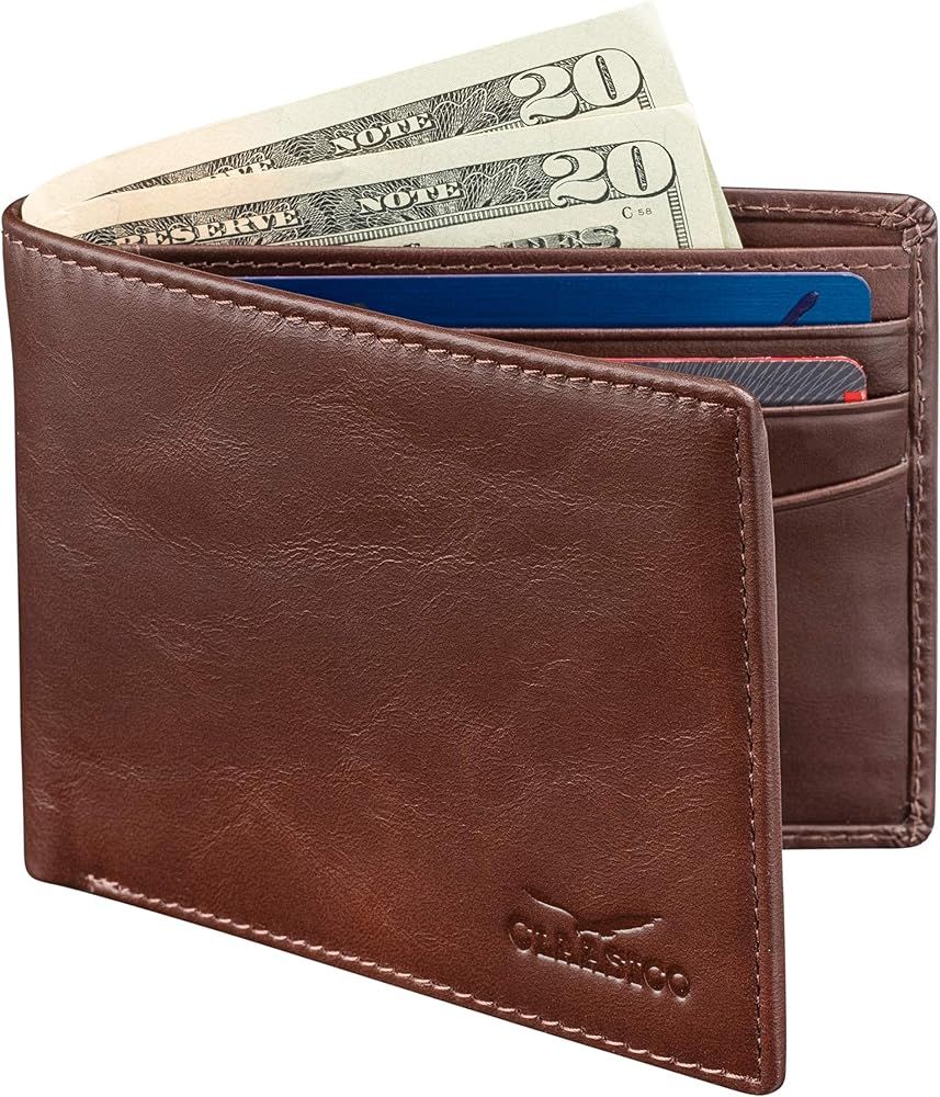 Wallet for Men’s - Genuine Leather Slim Bifold RFID Wallet - Gift for Men Packed in Stylish Gif... | Amazon (US)