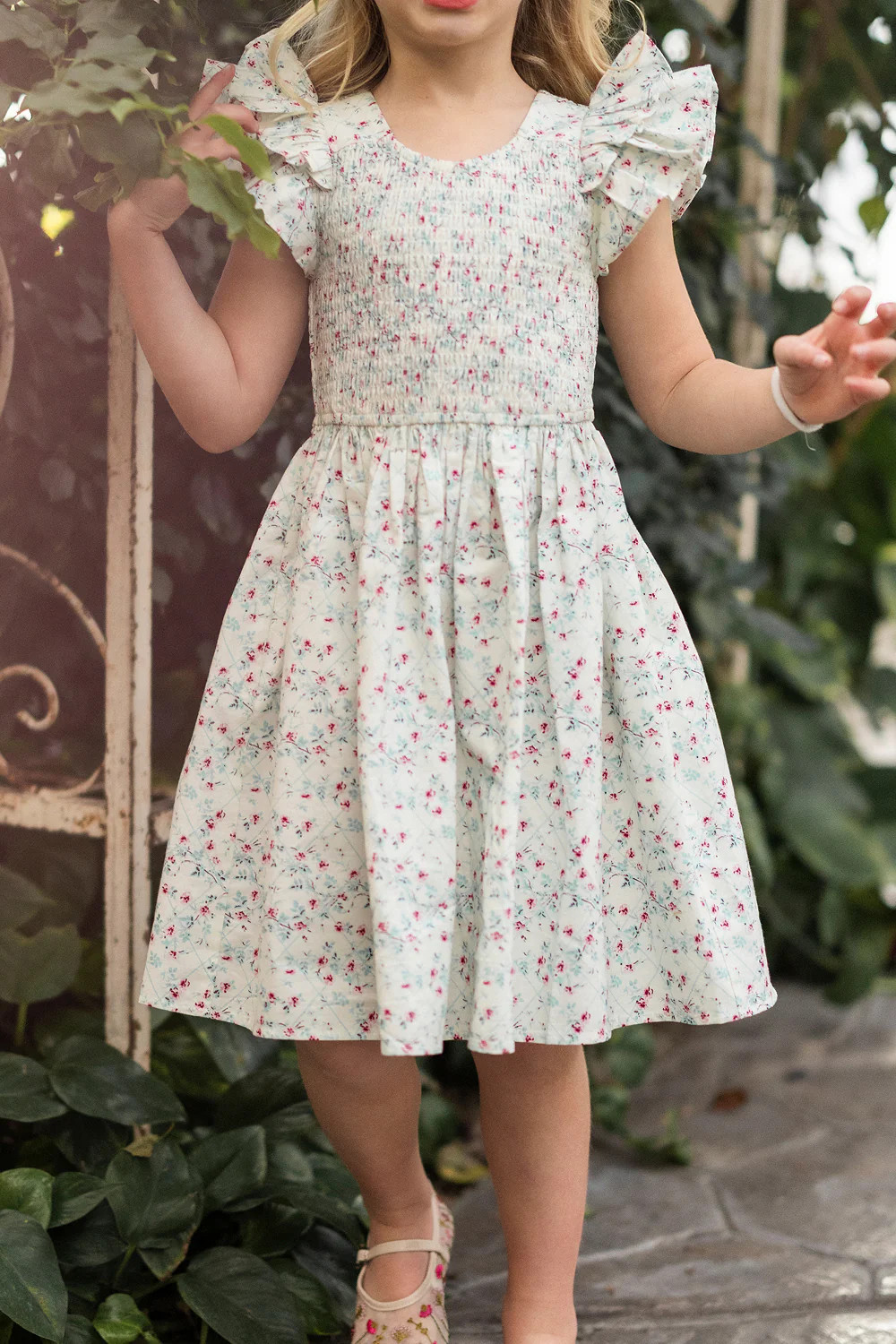 Mini Hattie Dress in Pansy Trellis | Ivy City Co