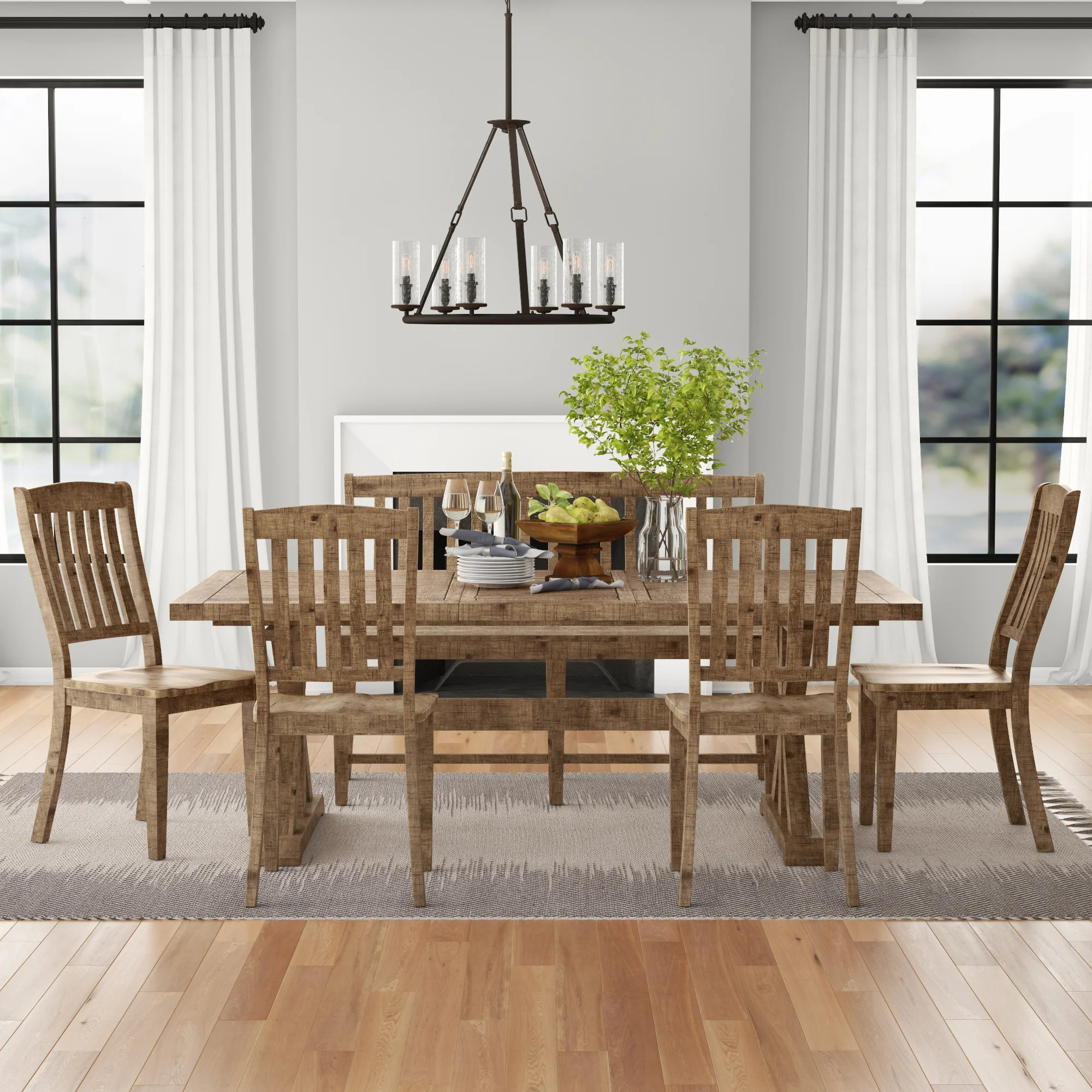 Averie Crossing 6 Piece Solid Wood Dining Set | Wayfair North America