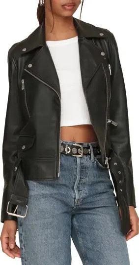 Belted Leather Biker Jacket | Nordstrom