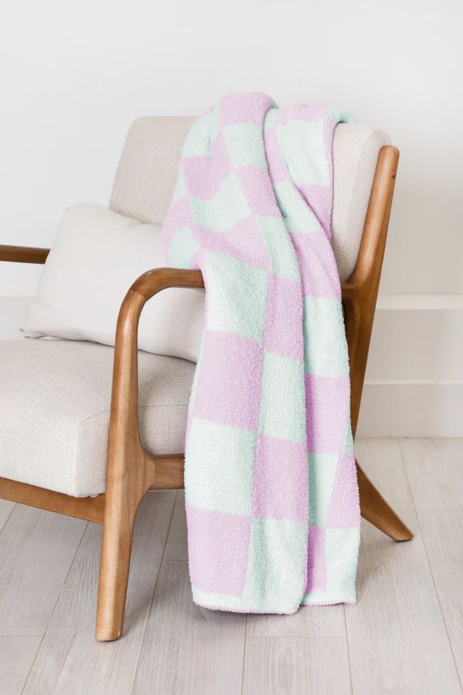 Make Me Believe Mint And Lavender Checkered Blanket FINAL SALE | Pink Lily