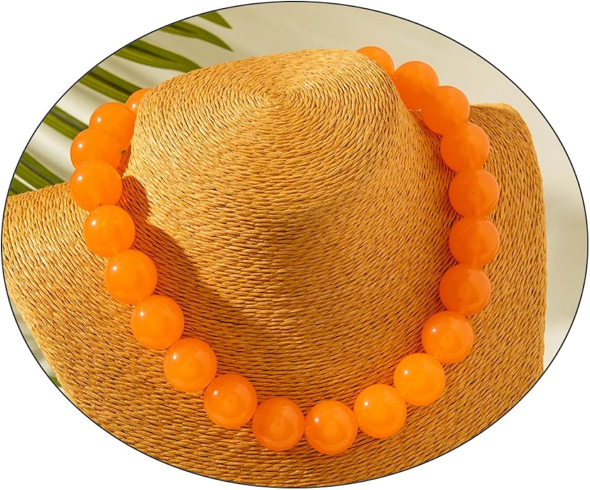 Colorful Chunky Beaded Necklace for Women Acrylic Bead Choker Necklaces Fashion Large Round Beads... | Amazon (US)