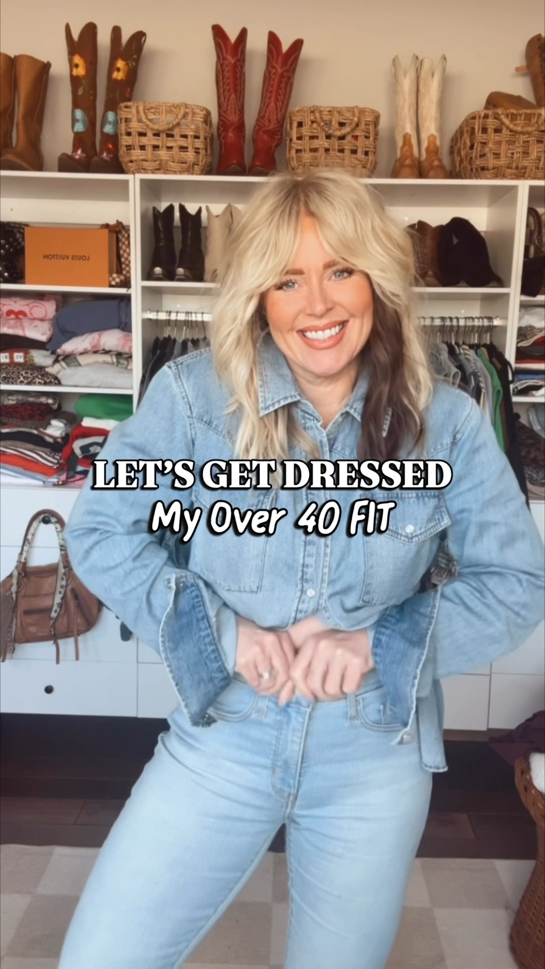 Love a denim shirt, oversized sweater, and skinny jeans with boots. 
Denim shirt & sweater size medium 
Jeans I sized up one 
Boots old and linked similar 
Necklace is @twistedsilver save with code MANDIE20 (can’t link here) 

#LTKgrwm #LTKootd #LTKOver40