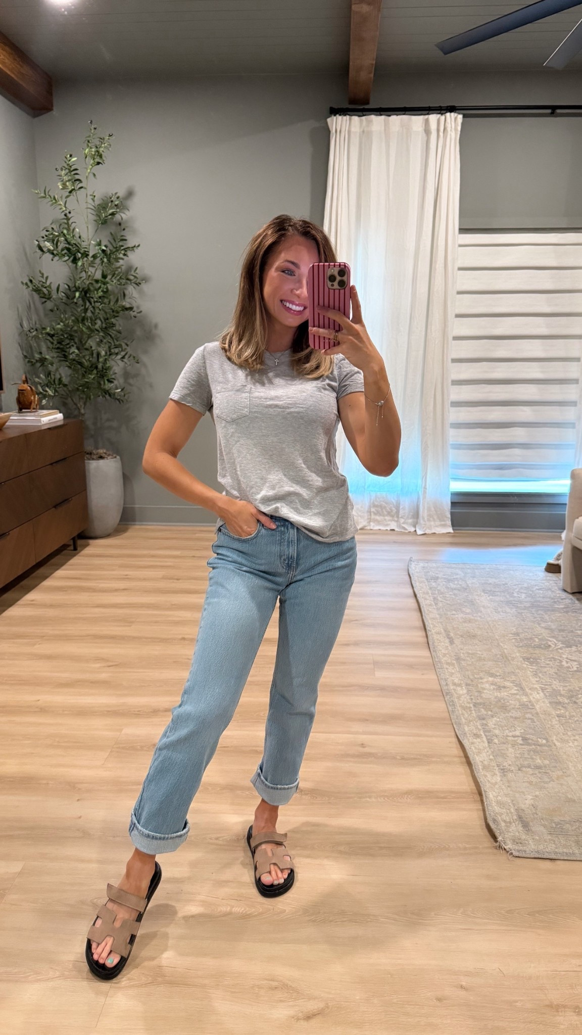 The best basic tee— I have it in 3 colors! Also, these jeans are everything! Wearing a size 25 short. 

#LTKPetite #LTKSeasonal #LTKShoeCrush