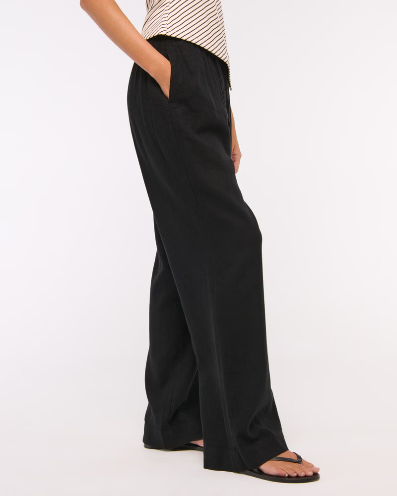 Linen-Blend Pull-On Pant | Abercrombie & Fitch (US)