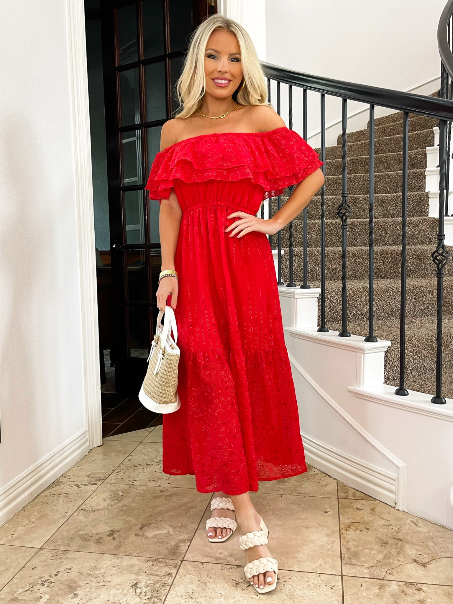 knee length dresses for ladies Macy Red Knot Front Maxi Dress