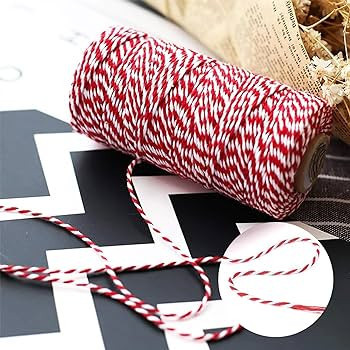 Junxia Christmas Red and White Twine String 328ft Cotton Kitchen Bakers Butchers Twine for Crafts... | Amazon (US)