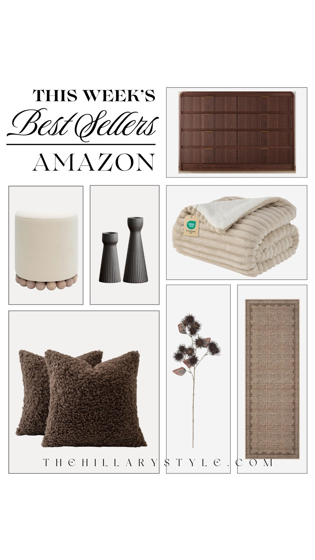 This week’s top home picks are all about cozy textures and timeless accents. From a plush sherpa throw and scalloped rug runner to fluted dresser storage and chic faux fur pillows, these best sellers bring a warm yet elevated feel to every corner of your space.

#LTKOver40 #LTKHome #LTKSeasonal