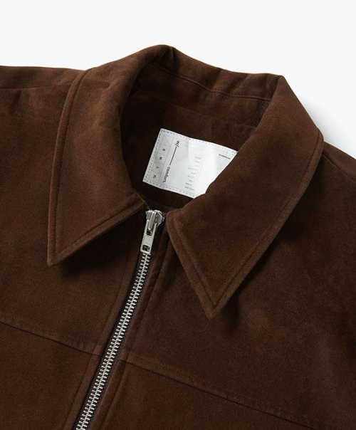 Suede collar blouson - brown | Musinsa Global