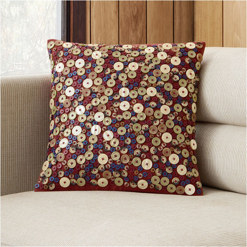 Emma Chamberlain Embellished Button Pillow Cover | West Elm (US)