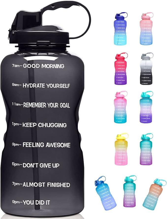 Giotto Large 1 Gallon/128oz (When Full) Motivational Water Bottle with Time Marker & Straw, Leakp... | Amazon (US)