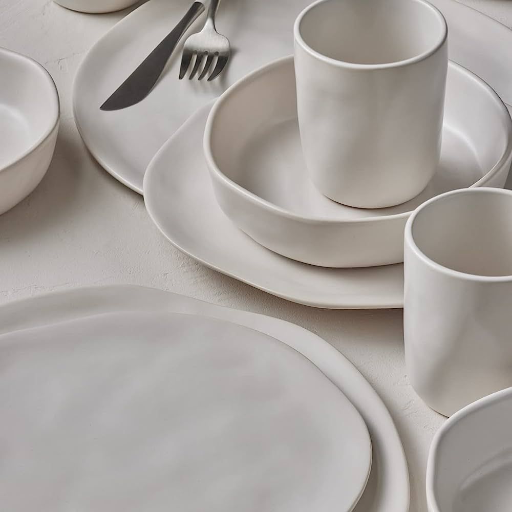 Stone by Mercer Project HEKONDA Stoneware 16-Piece Dinnerware Set, Beige | Amazon (US)