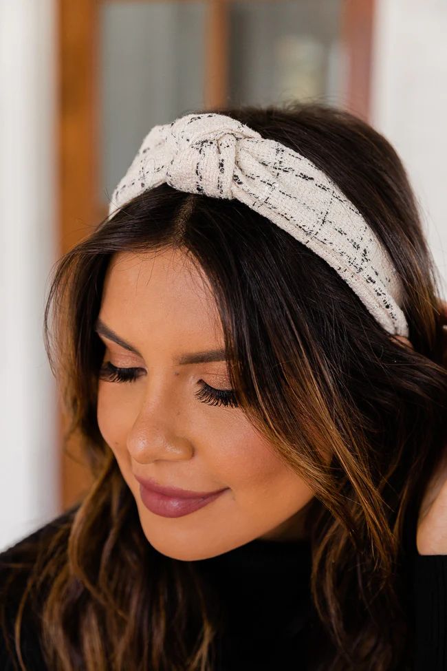 Time To Getaway Ivory Tweed Headband | The Pink Lily Boutique