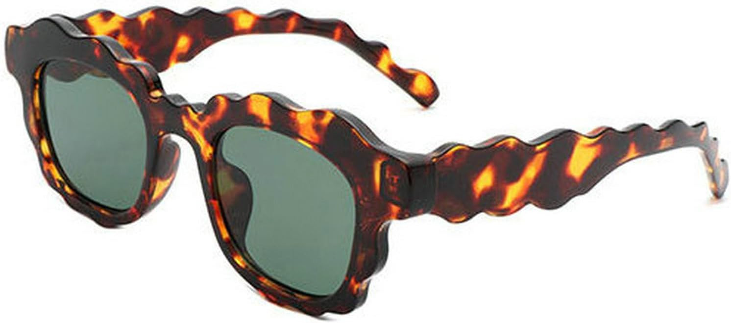 COTIA Fashion Square Sunglasses Women New Unique Irregular Wave-Shaped Frames Sun Glasses for Men Trending Cute Eyewear | Amazon (US)