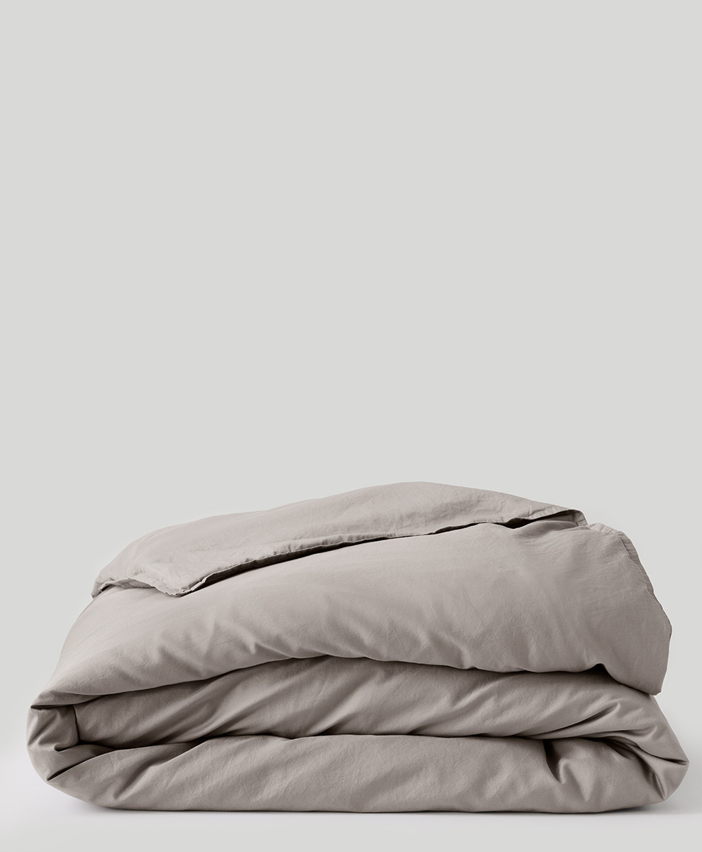 Home Dove Grey Organic Room Service Sateen Duvet Cover XT | Pact Apparel