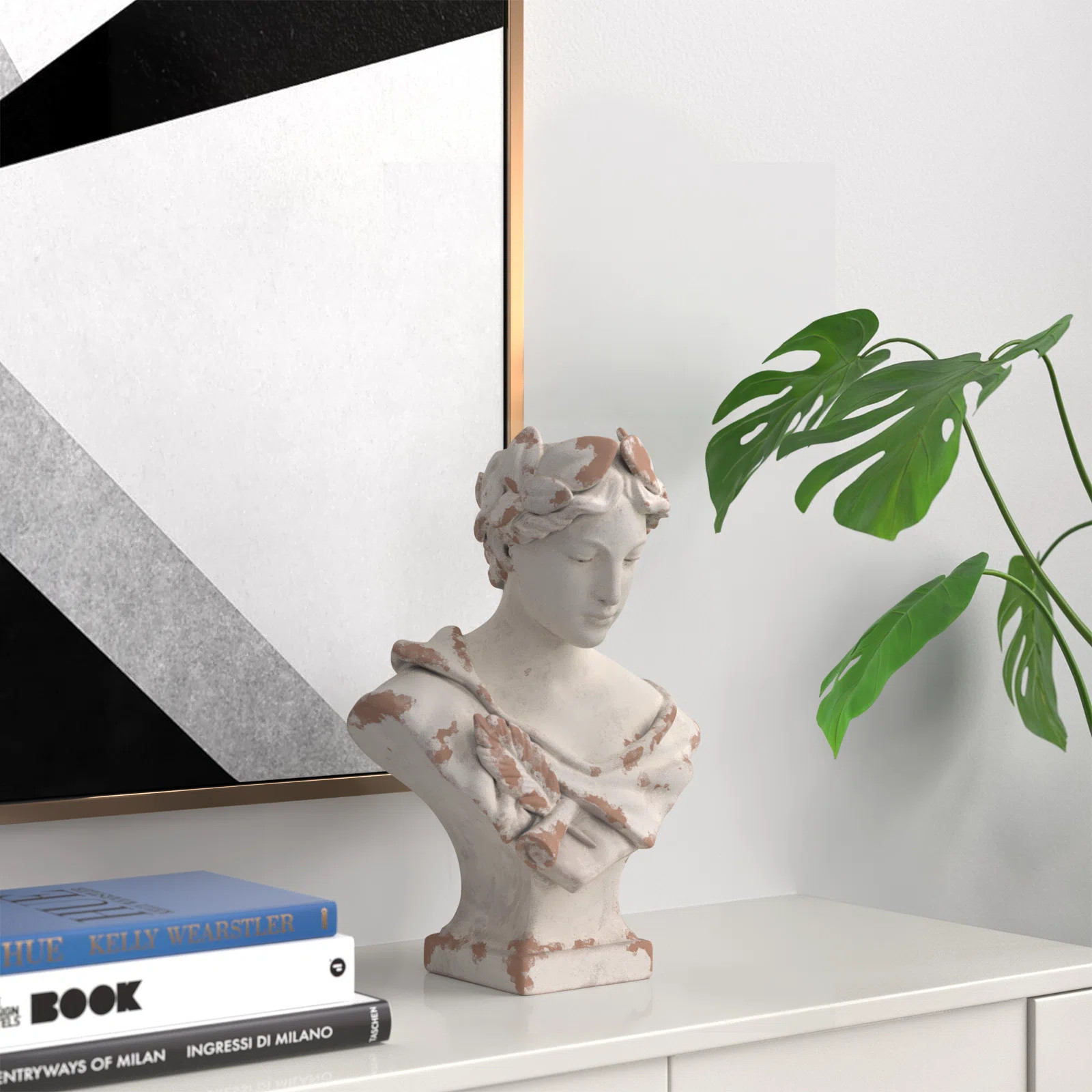 Lark Manor 21" Lady With Laurels Statue - White - Woman in Laurels Garden Sculpture - Creative De... | Wayfair North America