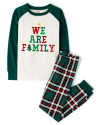 Kids Matching Family We Are Family Snug Fit Cotton Pajamas - green | The Children's Place