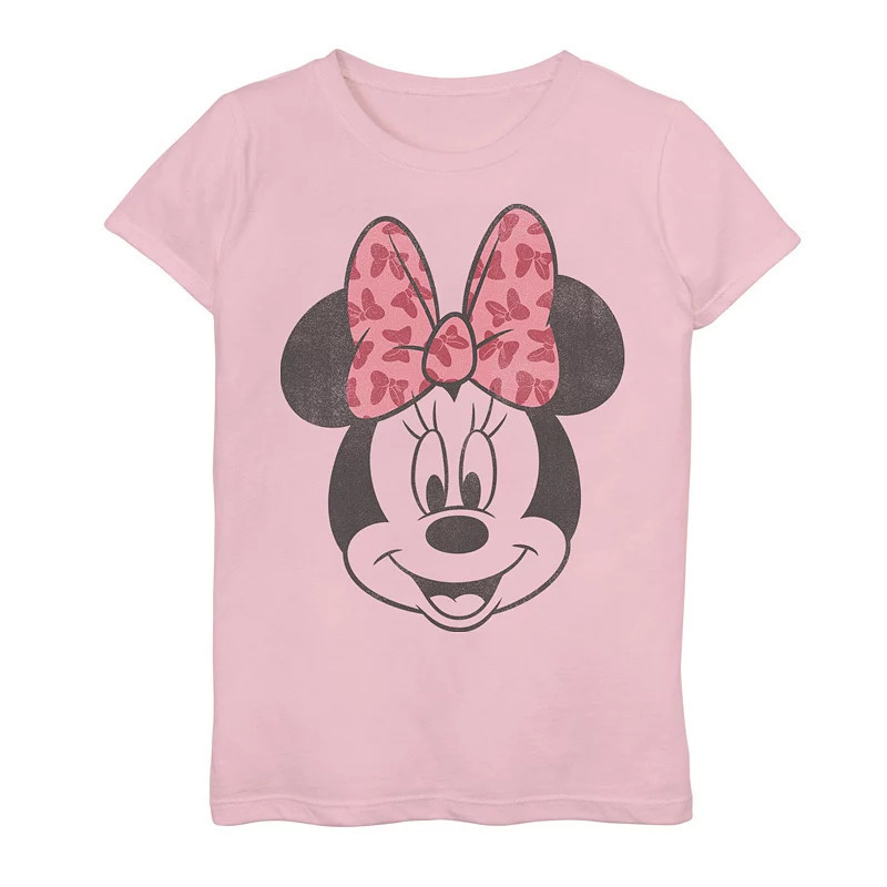 Disney's Mickey Mouse & Minnie Mouse Girls 7-16 Big Face Graphic Tee, Girl's, Size: Large, Pink | Kohl's