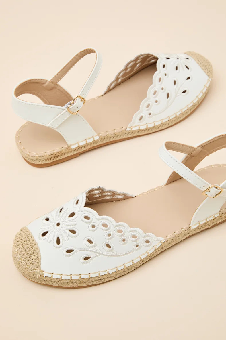 Meeka White Ankle Strap Flatform Espadrilles | Lulus