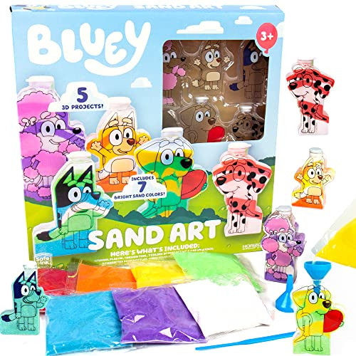 Bluey Sand Art, Includes 5 Sand Art Bottles & 7 Colored Sands, Features Bluey & Bingo, Create Your Own Sand Art, DIY Sand Art Kit, Bluey-Themed Art Kit, Fun Art Project for Kids, Gifts for Kids | Amazon (US)