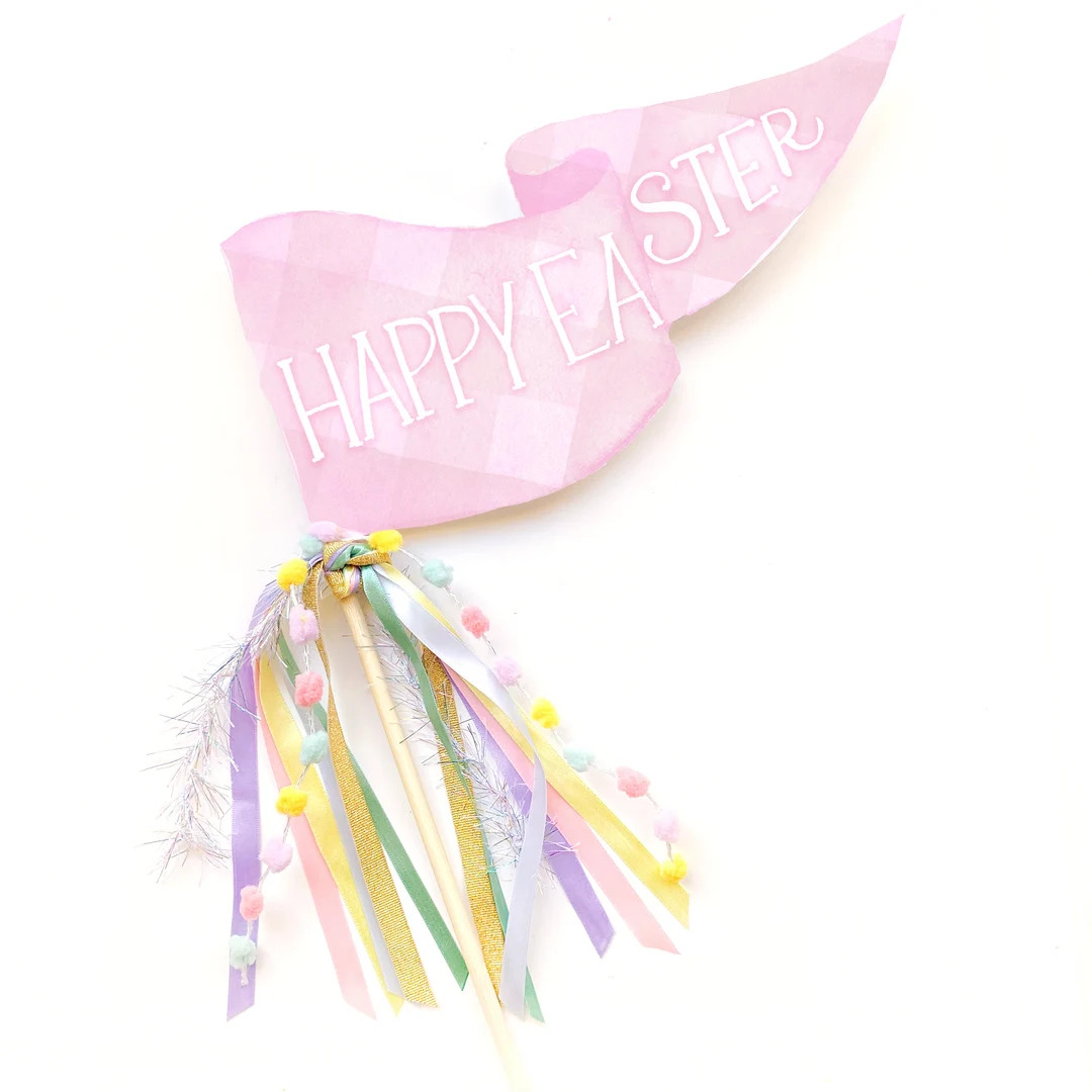 Happy Easter Party Pennant | Easter Basket Filler | Easter Basket Flag | Easter Photo Prop | East... | Etsy (US)