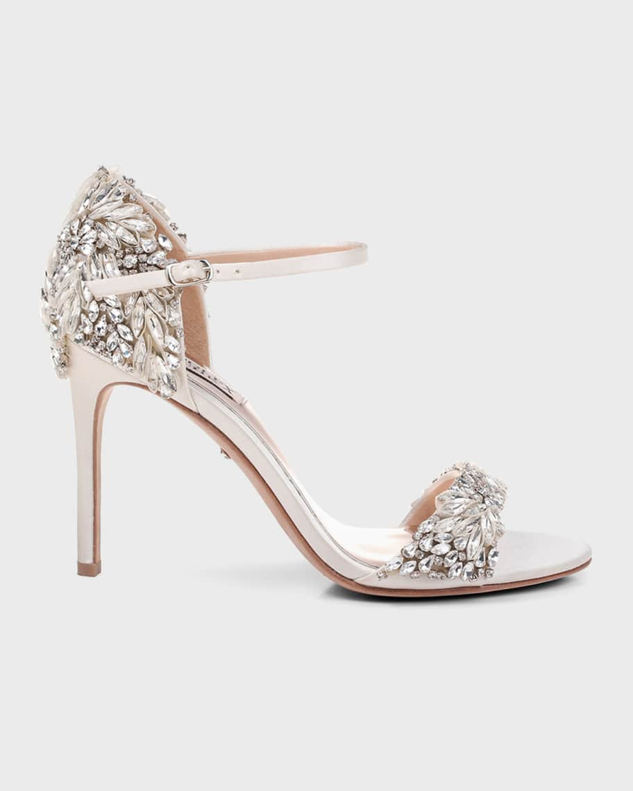 Tampa Embellished Satin Sandals | Neiman Marcus